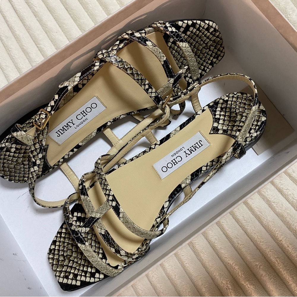 JIMMY CHOO snakeprint flats